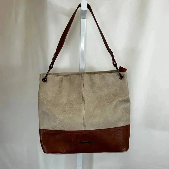 Montana West Hobo Shoulder Handbag Taupe Brown Two Tone - Picture 1 of 15